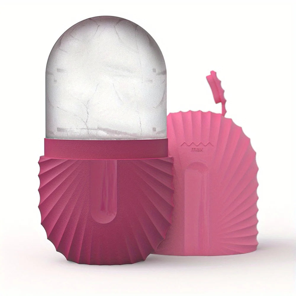 Ice Face Roller Skincare Set - Stainless Steel Facial Roller, Gua Sha Tool & Ice Mold Cube for Puffiness, Lifting, and Glow