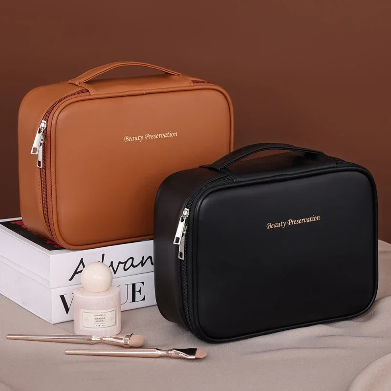 Women's Luxury Makeup Bag - Large Capacity Travel Cosmetic Organizer, Portable Toiletry Storage for Beauty Essentials