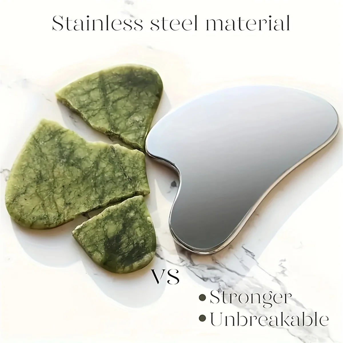 Stainless Steel Gua Sha Facial Tool - Silver Beauty Board for Skin Lifting, Sculpting & Massage / Natural Skincare Massage Tool