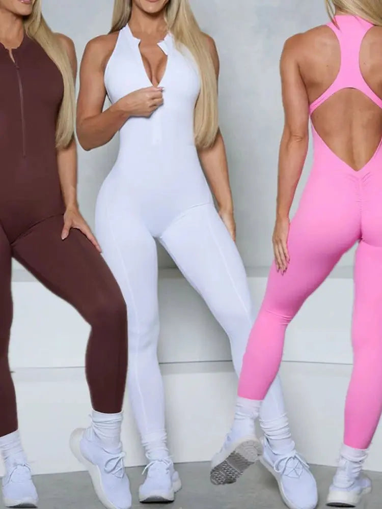 Women's Hollow out Sports Jumpsuit Yoga Pants High Waist Slim Fit Street Sle Long Pants Casual Wear