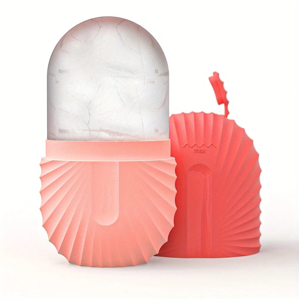 Ice Face Roller Skincare Set - Stainless Steel Facial Roller, Gua Sha Tool & Ice Mold Cube for Puffiness, Lifting, and Glow