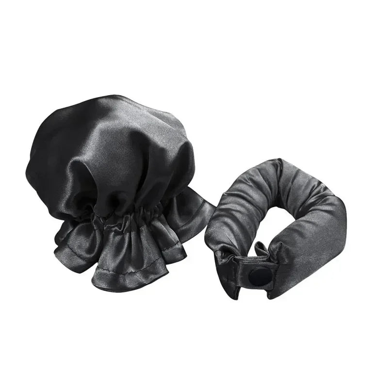Mini Heatless Silk Curling Rods with Matching Mini Bonnets - No - Heat Curling Set for Kids & Short Hair