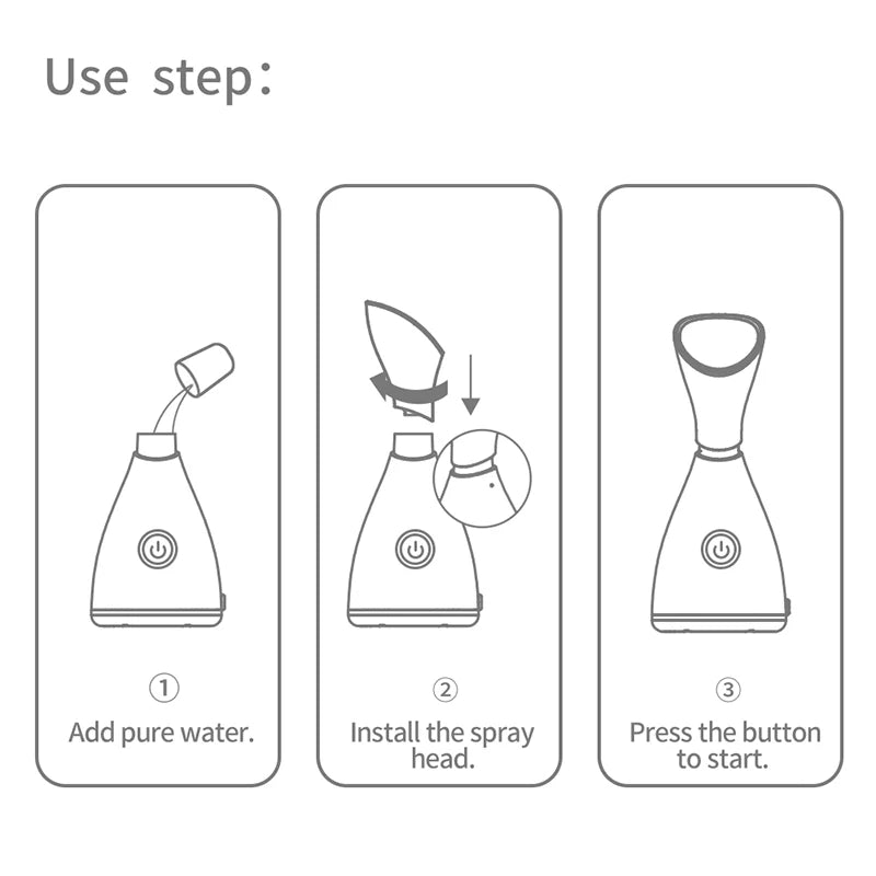 Mini Nano Ionic Facial Steamer - Hydrating Mist Sprayer for Glowing Skin On the Go