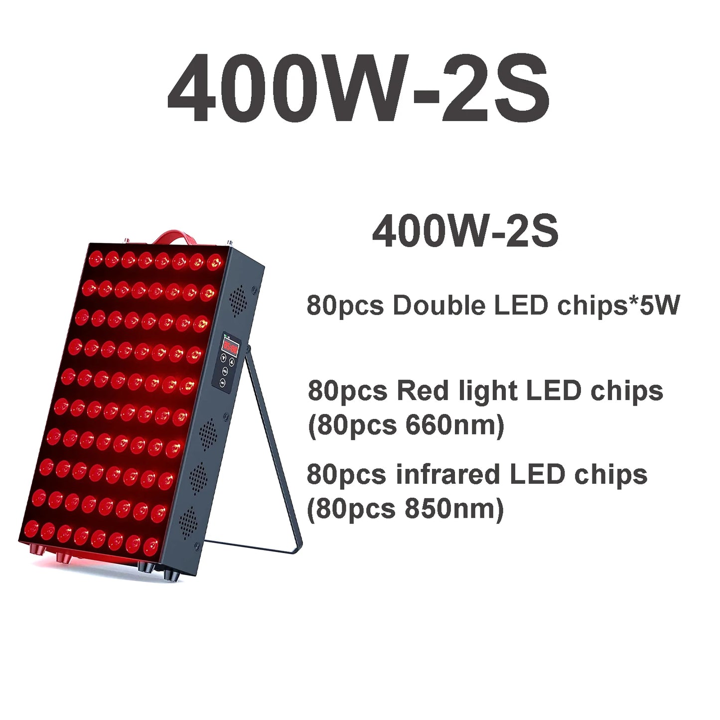 Dual Chip Red Light Therapy Panel - 630nm, 660nm, 810nm 850nm Infrared LED for Face & Body Rejuvenation