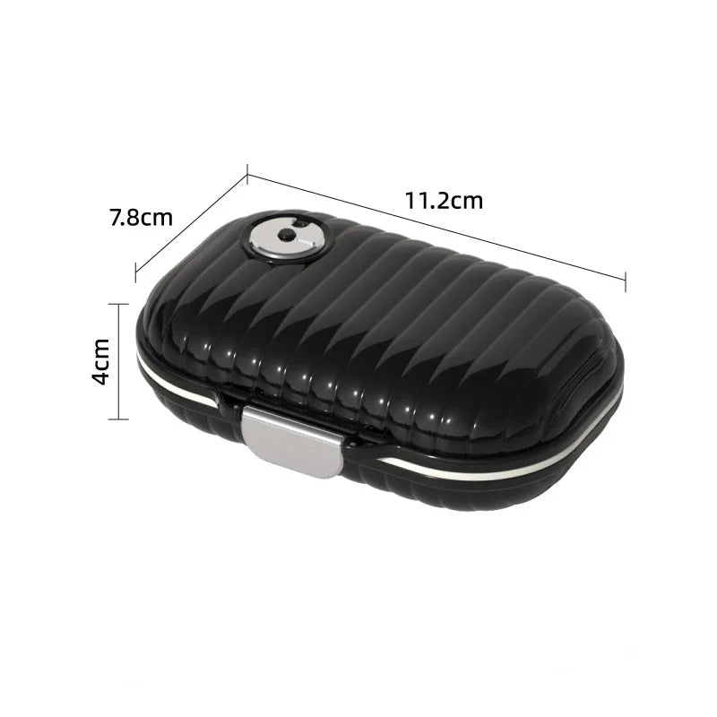 Mini Pill Box Organizer - 7-Compartment Travel Medicine Case for Vitamins, Supplements & Medication