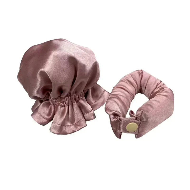 Mini Heatless Silk Curling Rods with Matching Mini Bonnets - No - Heat Curling Set for Kids & Short Hair