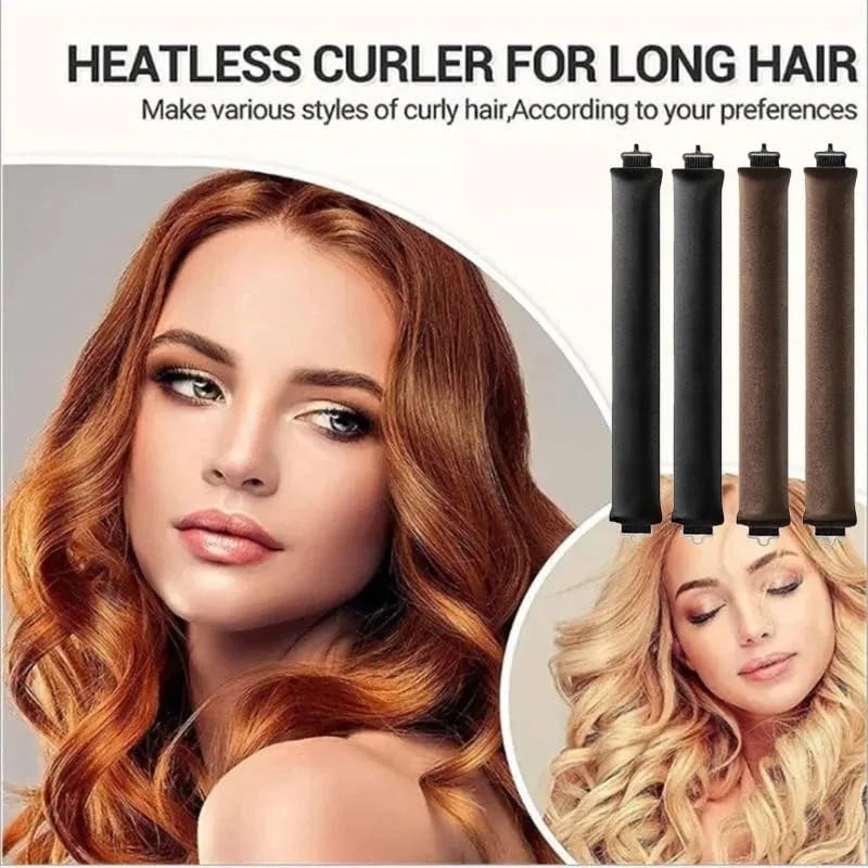 3 PCS Heatless Curling Rod Set - No Heat Blowout Rollers for Overnight Curls & Lazy Hair Styling