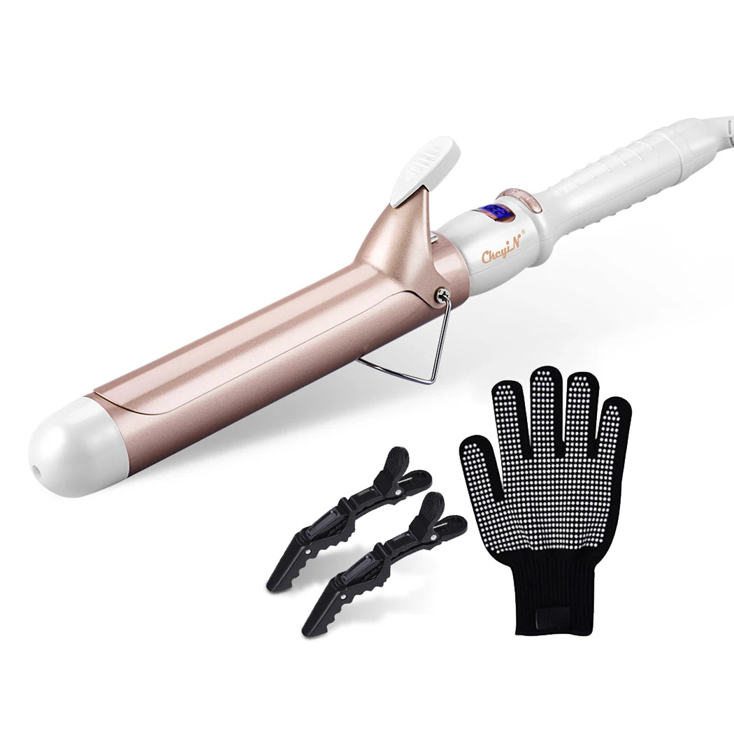 32mm & 38mm Ceramic Electric Hair Curler - Professional Adjustable Temperature Curling Iron, Smooth Frizz-Free Styling Tool