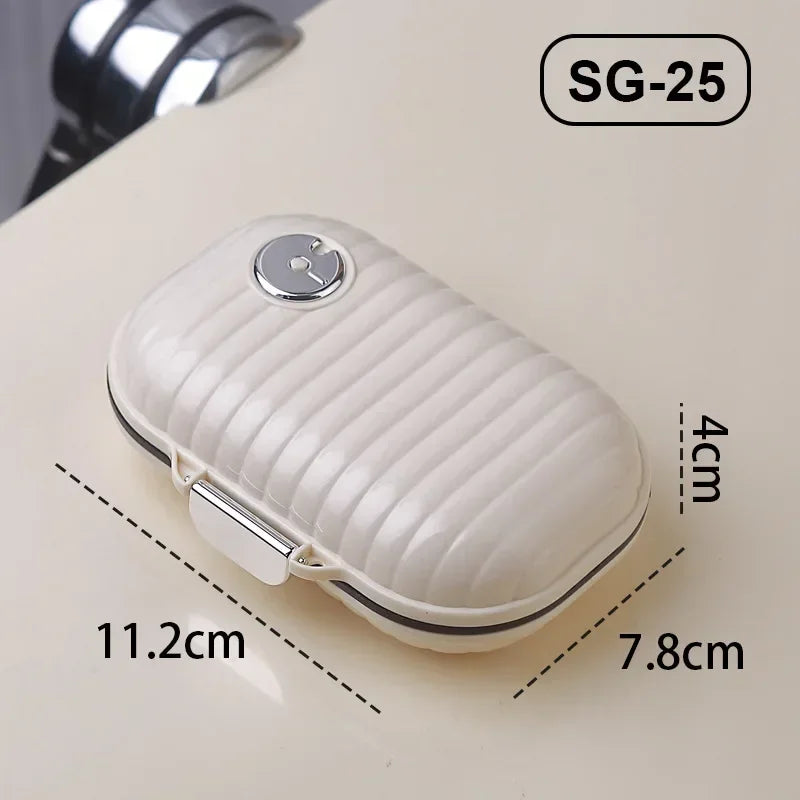 Mini Pill Box Organizer - 7-Compartment Travel Medicine Case for Vitamins, Supplements & Medication