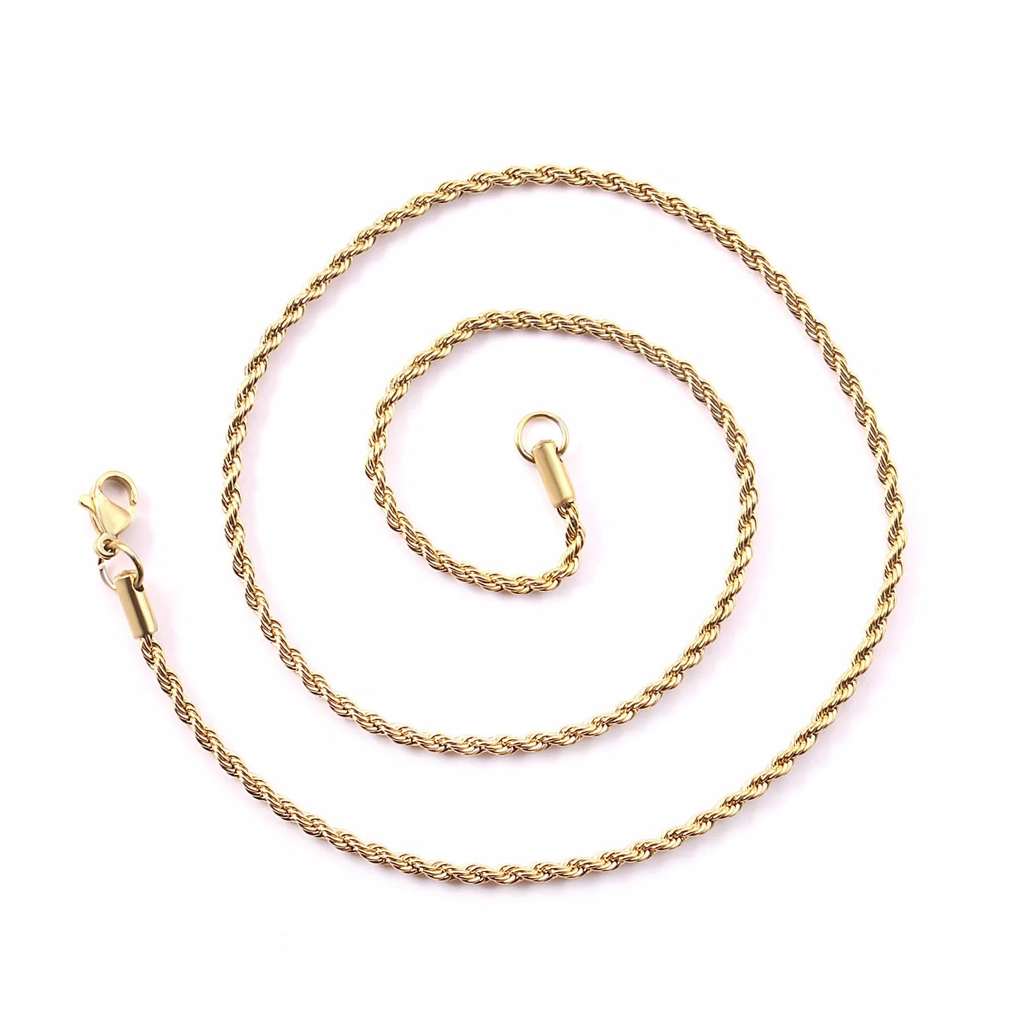 Luxury Rope Chain Necklace for Women -2mm/3mm/4mm/5mm Stainless Steel Twist Choker, Waterproof & Tarnish - Resistant