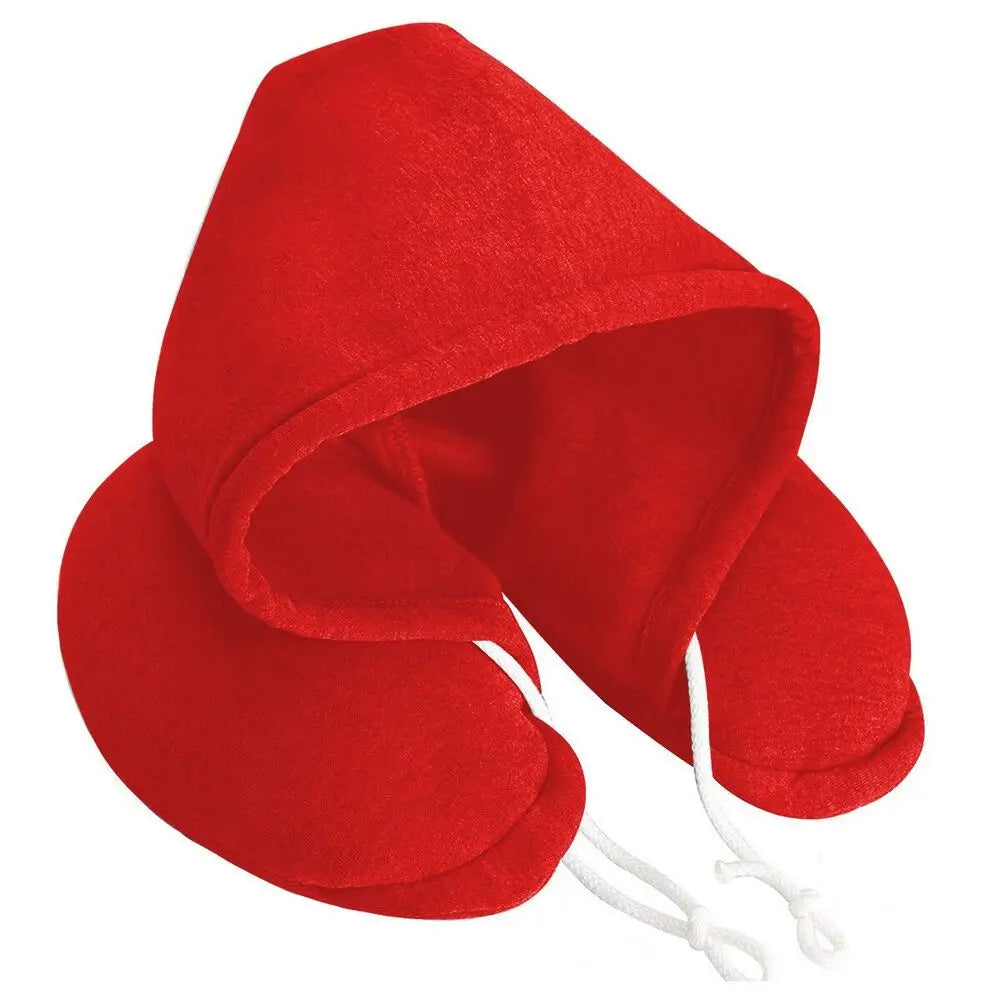 U-Shape Airplane Pillow with Hoodie - Soft Comfortable Hooded Neck Travel Pillow for Flights, Car & Train