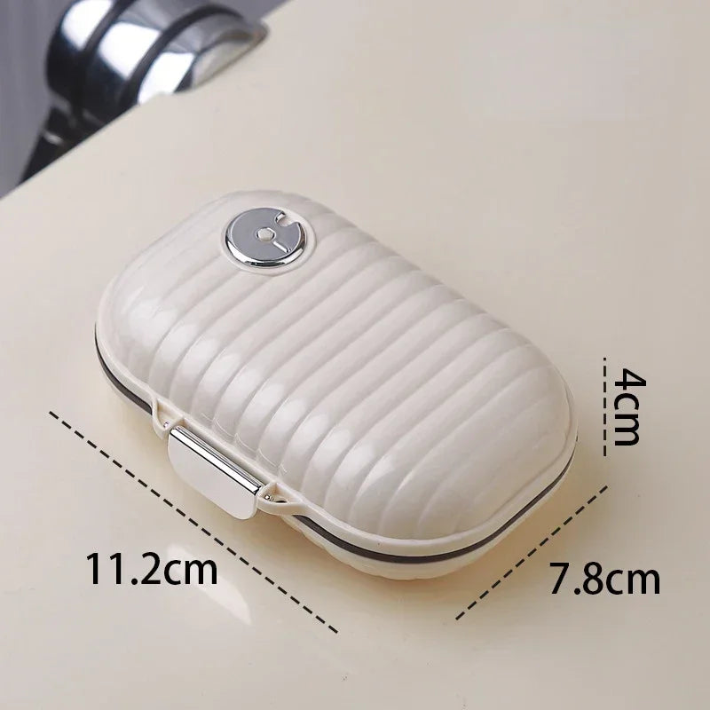 Mini Pill Box Organizer - 7-Compartment Travel Medicine Case for Vitamins, Supplements & Medication