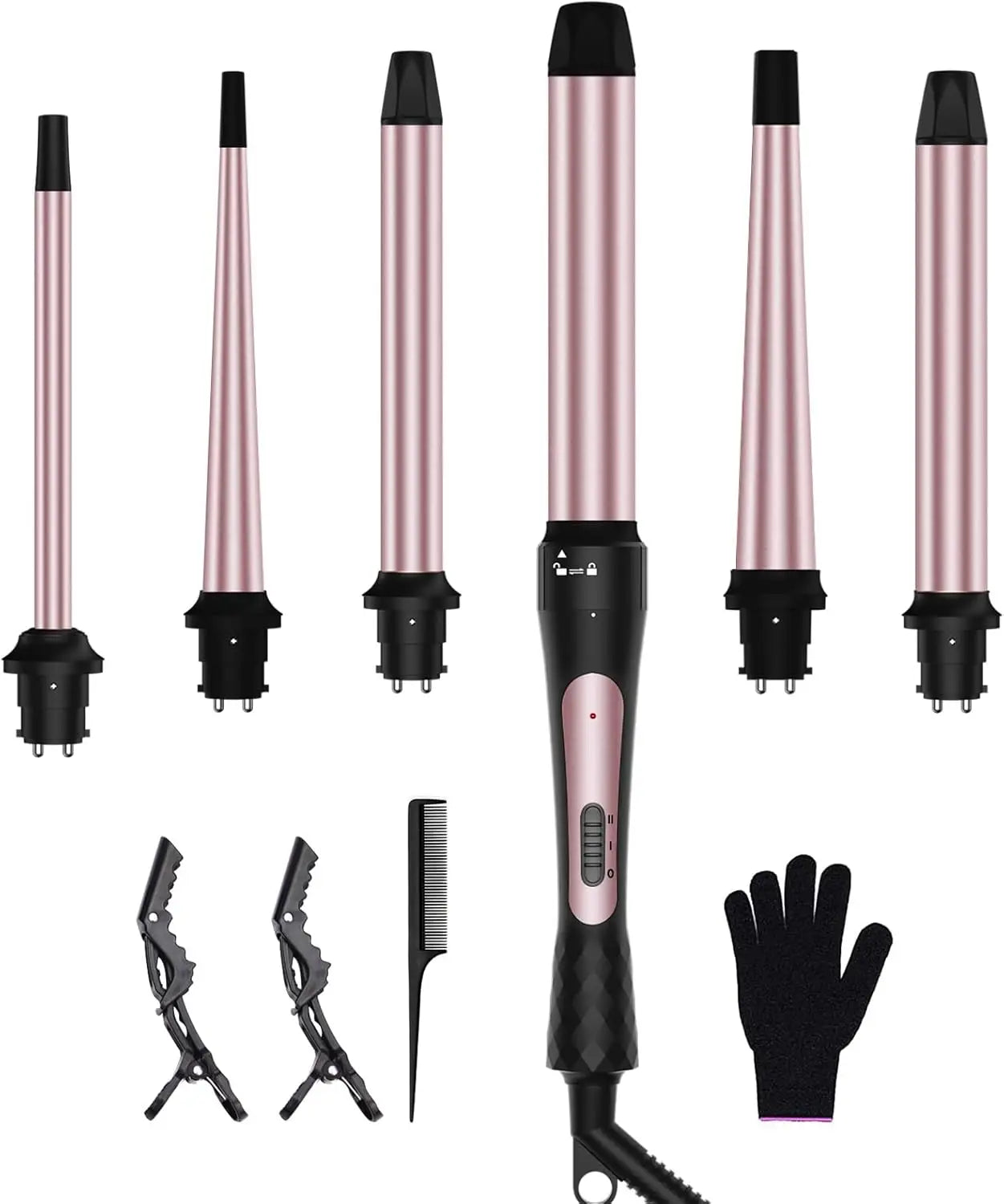 10 Piece Styling System 1.5" Heated Round Thermal Curling Styler with Detachable Heads for Smooth Blowouts & Voluminous Curls