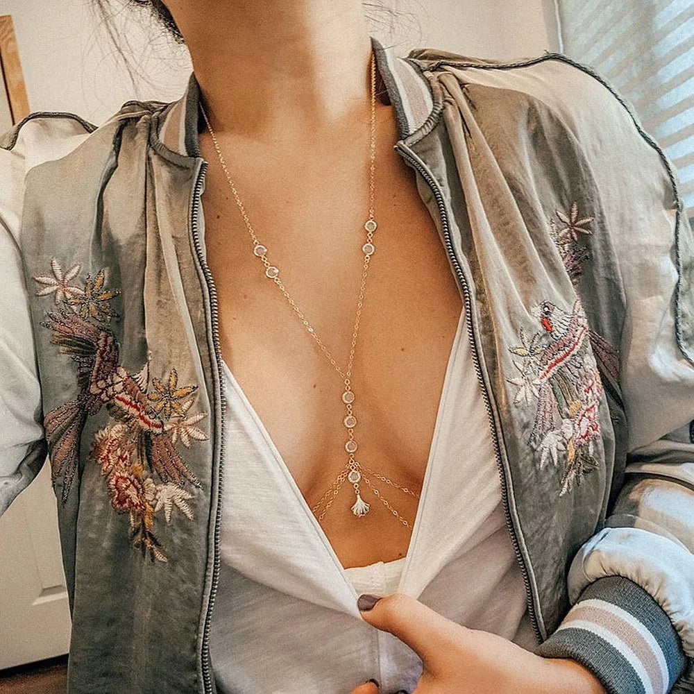 Scallop Pendant Transparent Waist Chain