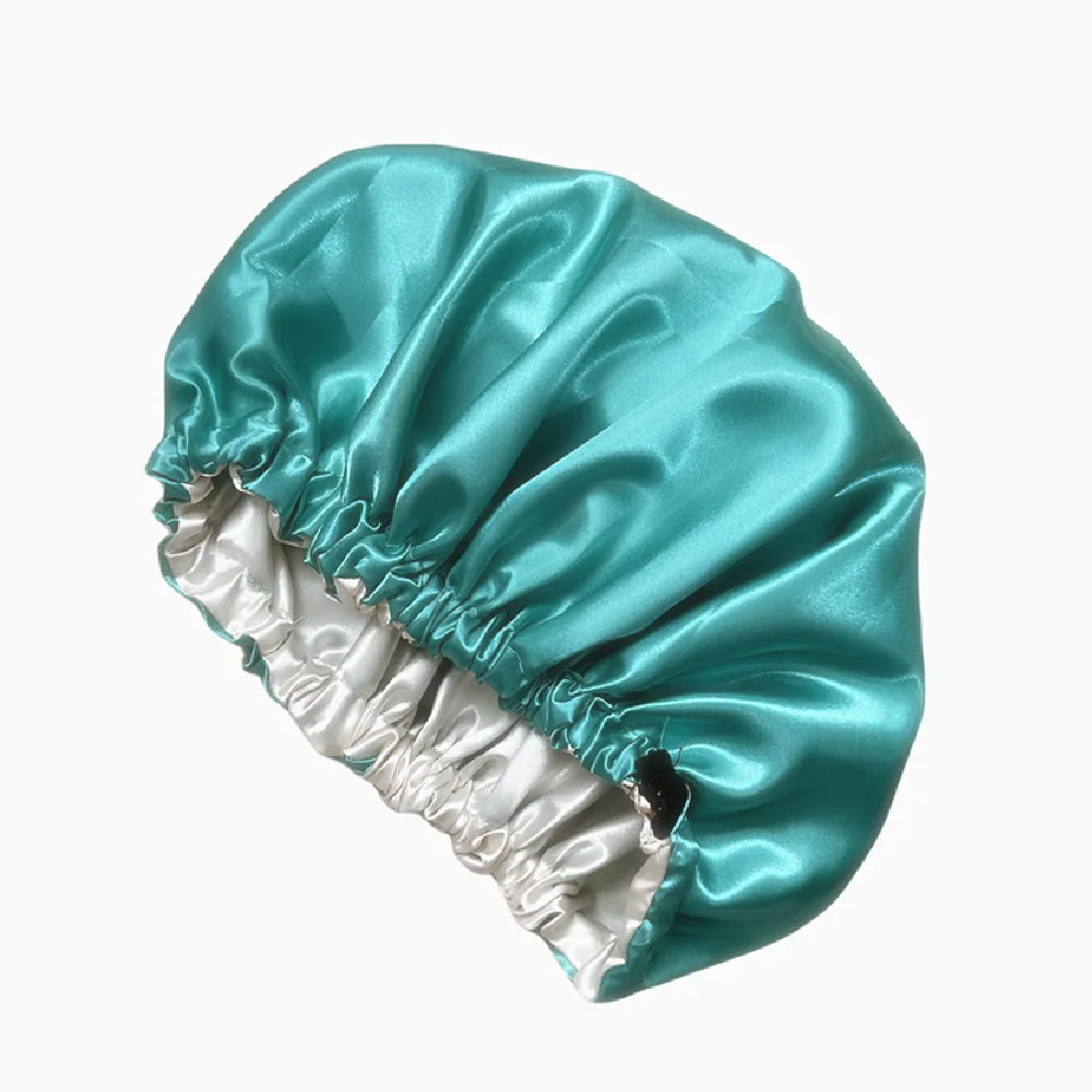 Satin Sleep Cap with Invisible Fit & Adjustable Button - Flat Limitation Silk Night Hat for Women / Hair Care Headwear for Sleeping or Ceremony