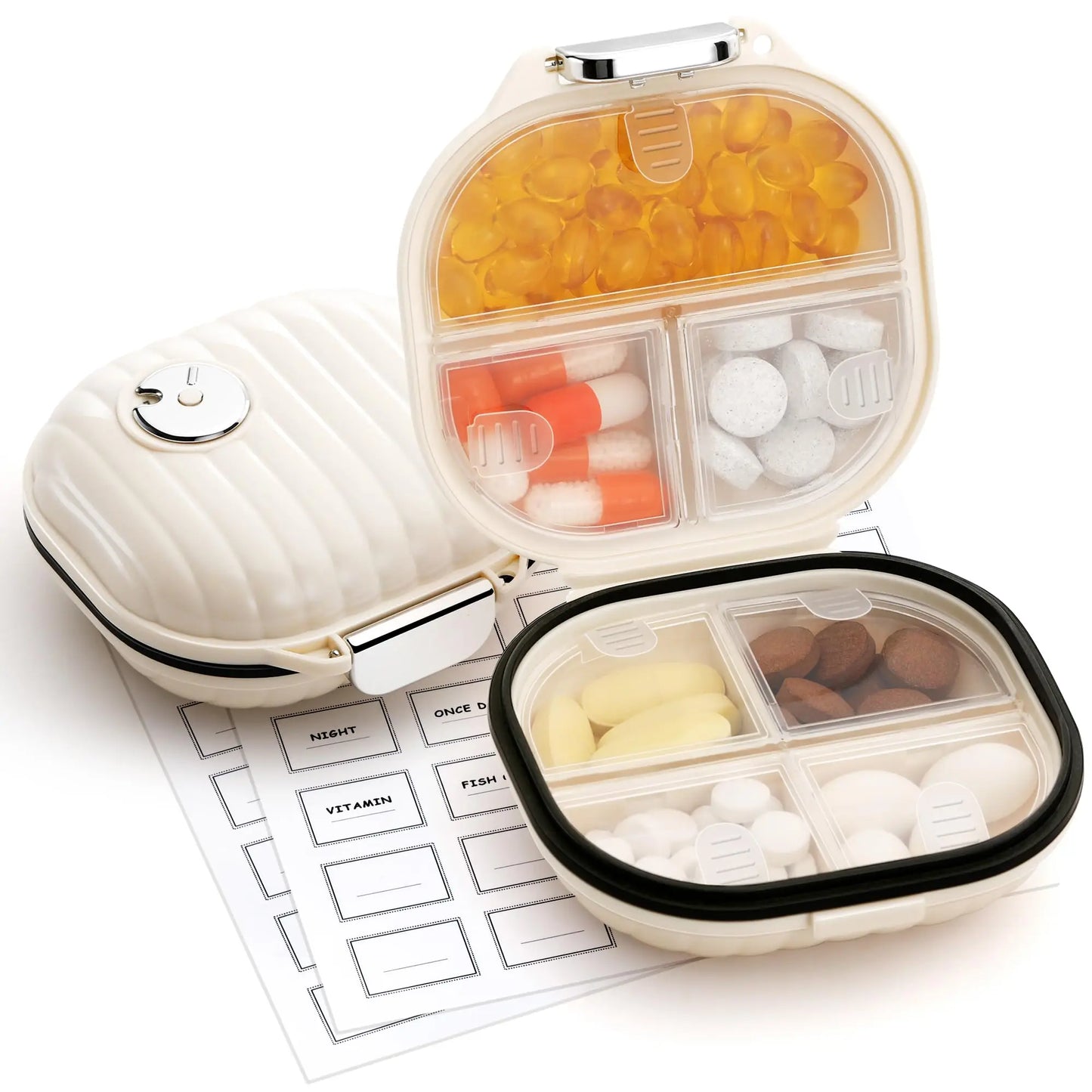 Portable 7-Day Pill Box - Moisture-Proof Daily Vitamin & Medicine Organizer, Travel Essential Small Pill Case