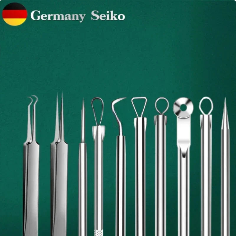 11-Piece Blackhead & Blemish Removal Tool Set - Acne Extractor Kit for Clear, Smooth Skin
