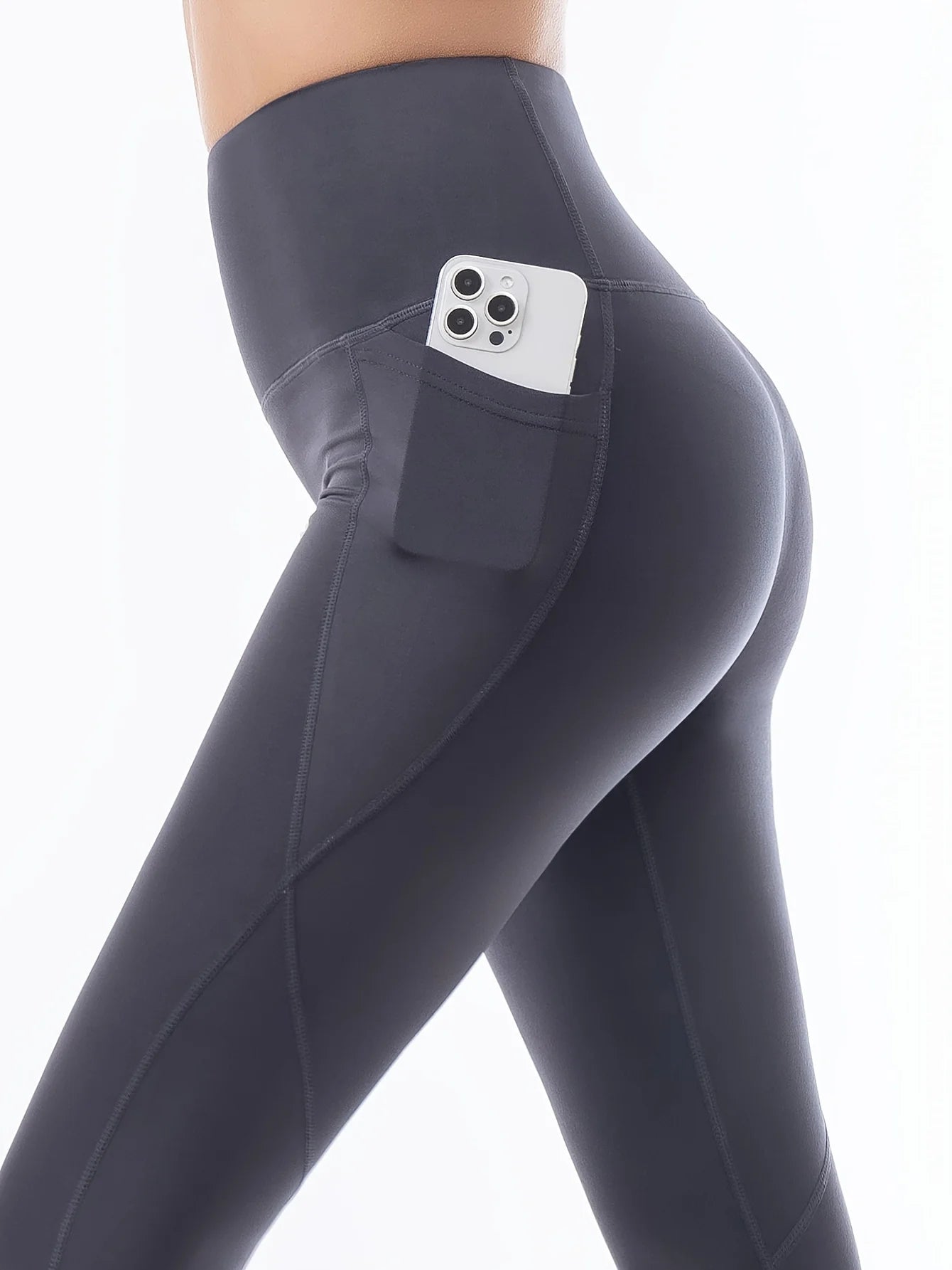 Women's High-Waist Lifted Hip Fleece-Lined Leggings with pockets