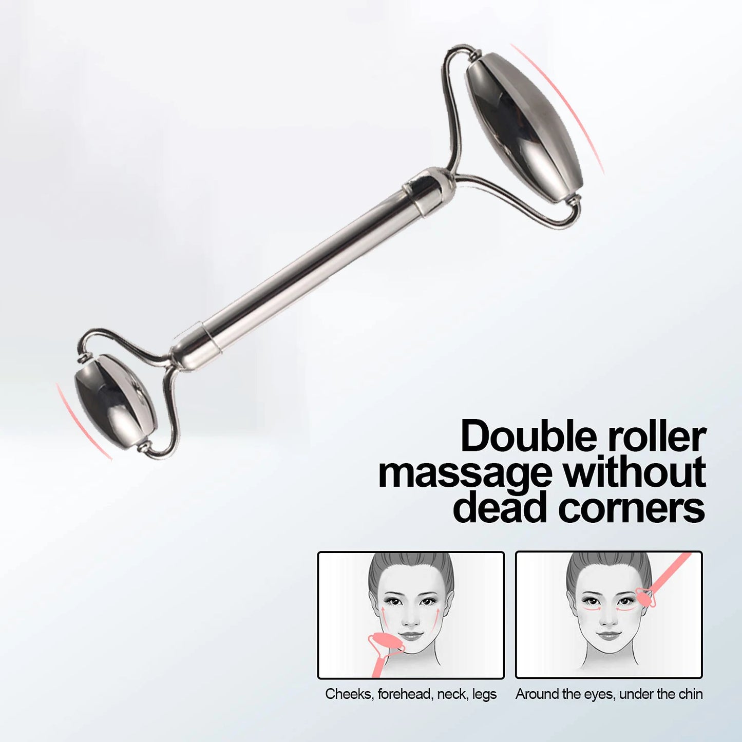 Ice Face Roller Skincare Set - Stainless Steel Facial Roller, Gua Sha Tool & Ice Mold Cube for Puffiness, Lifting, and Glow