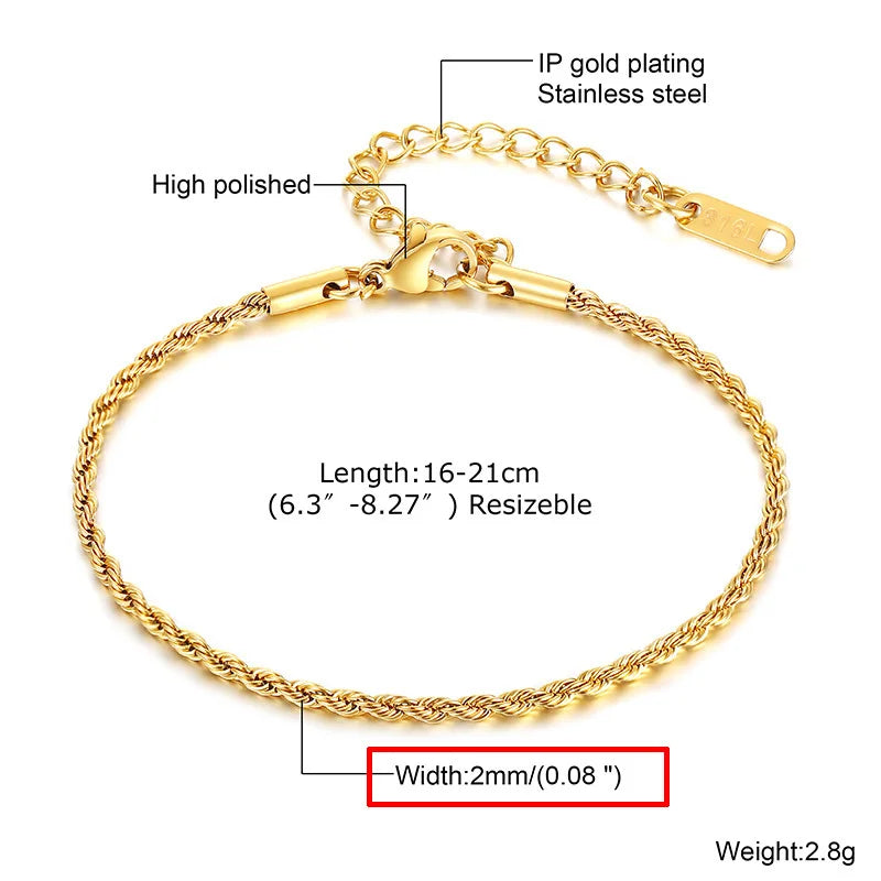 18K Gold Plated Stainless Steel Thin Link Bracelet - Waterproof & Tarnish-Resistant Women's Wrist Chain Jewelry