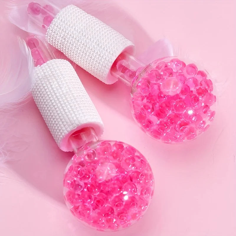 2pcs Ice Globes for Facials - Cooling LCE Glass Massage Balls for Face & Eyes - Puffiness, Tightening, Anti-Aging Skincare Tools