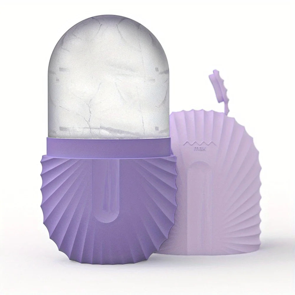 Ice Face Roller Skincare Set - Stainless Steel Facial Roller, Gua Sha Tool & Ice Mold Cube for Puffiness, Lifting, and Glow