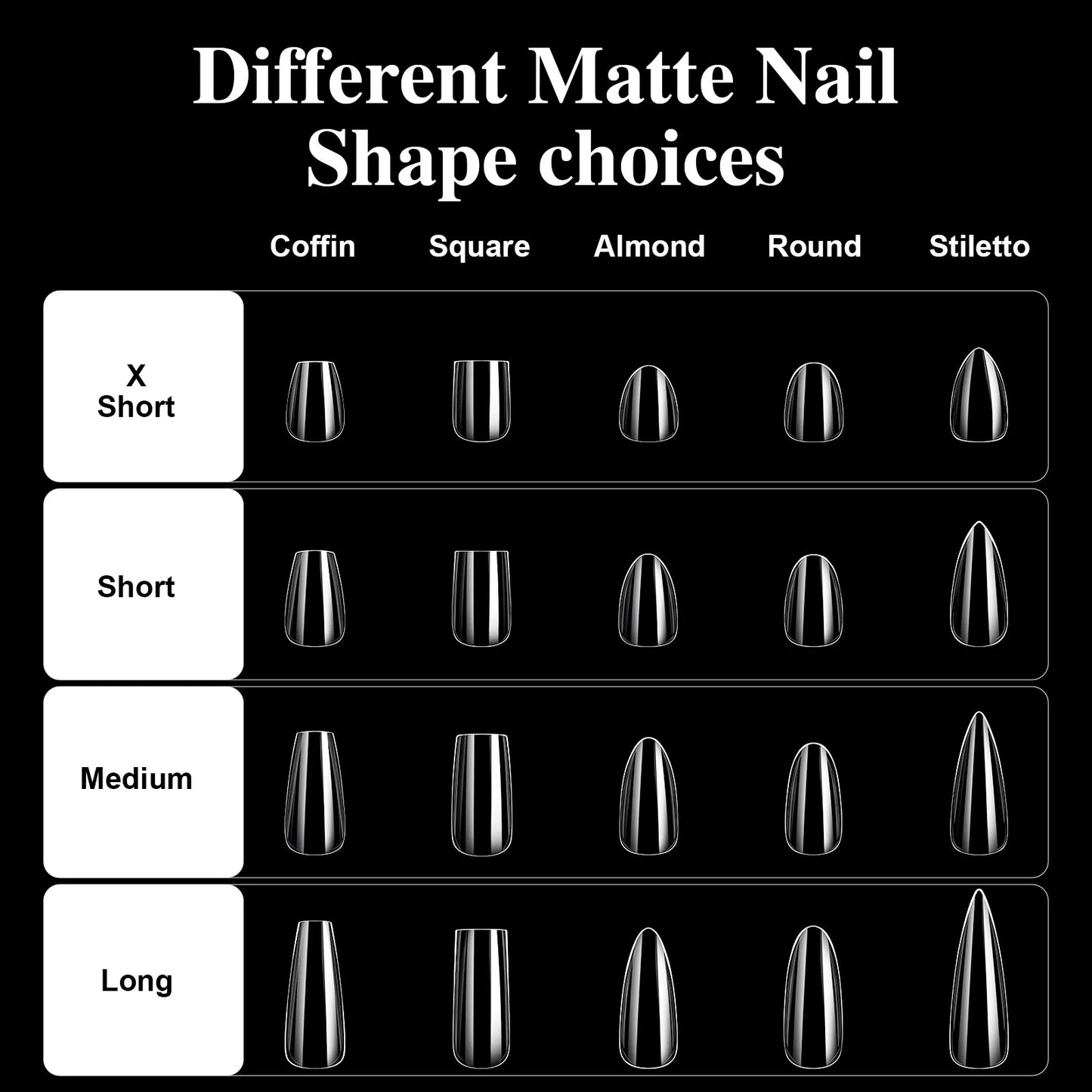 16 Sizes Soft Gel Nail Tips - Curved Full Cover French Almond & Coffin Shapes ? Press-On Fake Nail Extensions for DIY Manicure