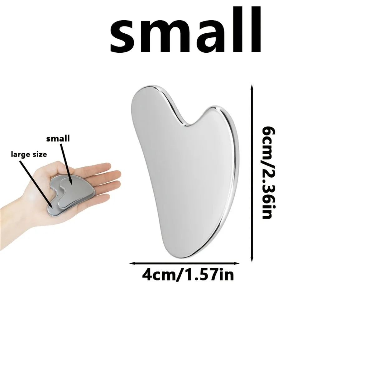 Stainless Steel Gua Sha Facial Tool - Silver Beauty Board for Skin Lifting, Sculpting & Massage / Natural Skincare Massage Tool