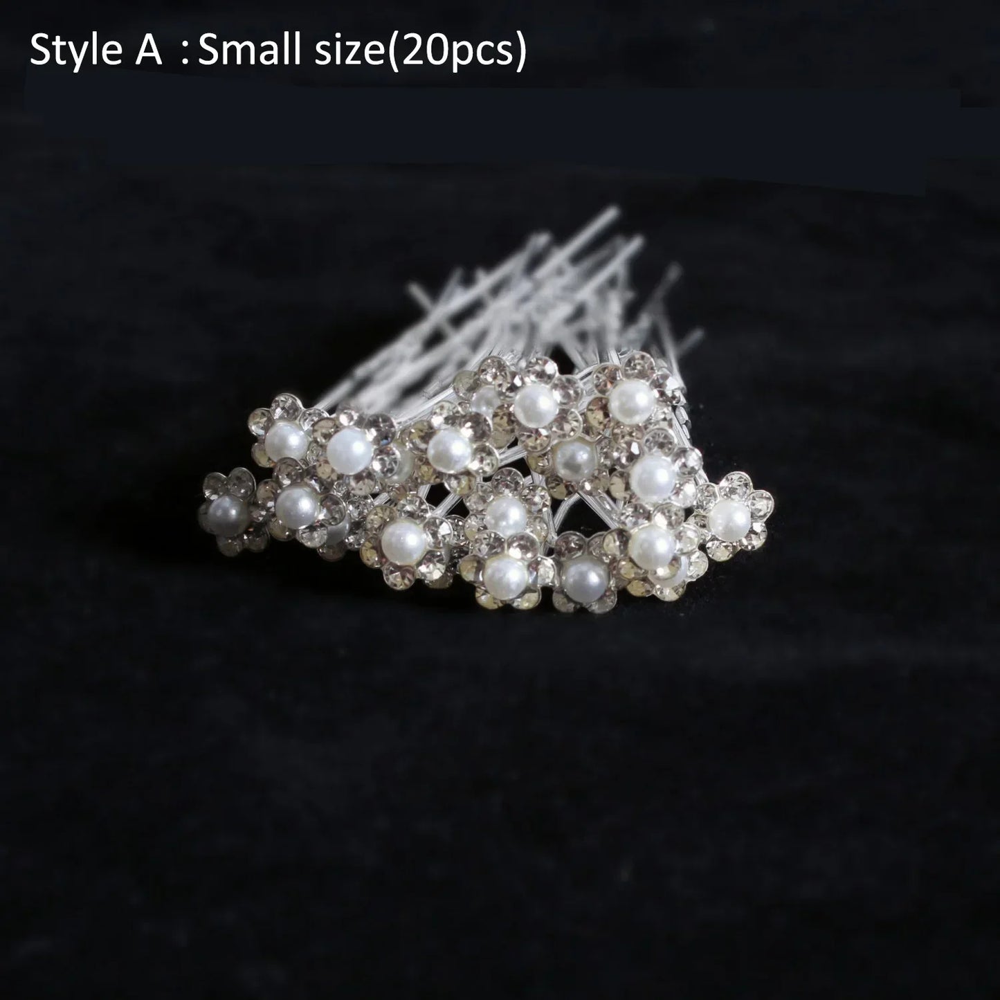 20 pcs Elegant Pearl & Crystal Bridal Hairpins – U-Shaped Metal Hair Forks & Hair Combs for Wedding Hairstyles & Accessories