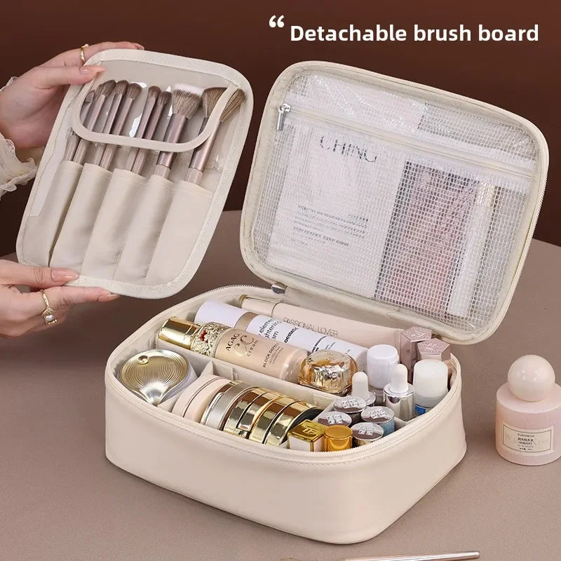 Women's Luxury Makeup Bag - Large Capacity Travel Cosmetic Organizer, Portable Toiletry Storage for Beauty Essentials