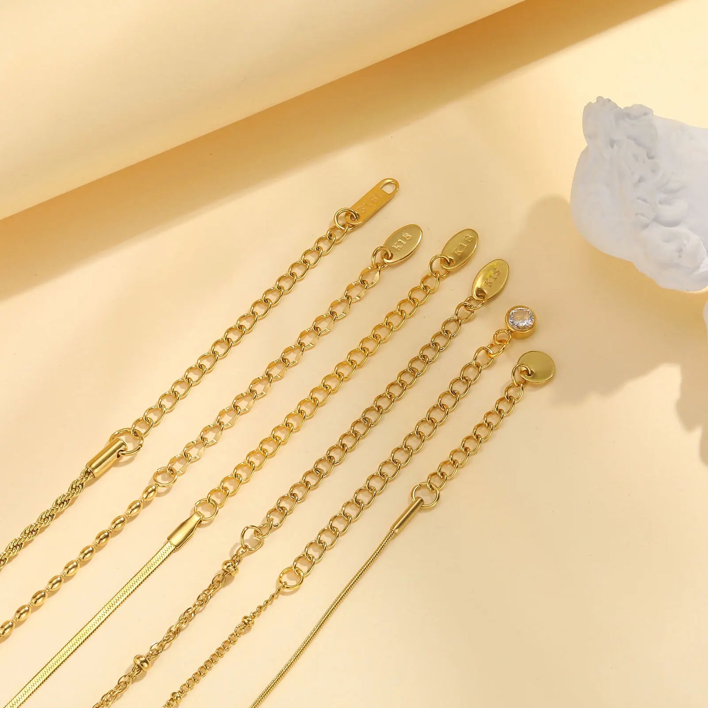 18K Gold Plated Stainless Steel Thin Link Bracelet - Waterproof & Tarnish-Resistant Women's Wrist Chain Jewelry
