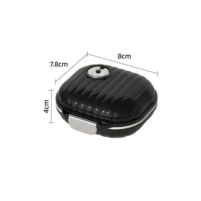 Mini Pill Box Organizer - 7-Compartment Travel Medicine Case for Vitamins, Supplements & Medication
