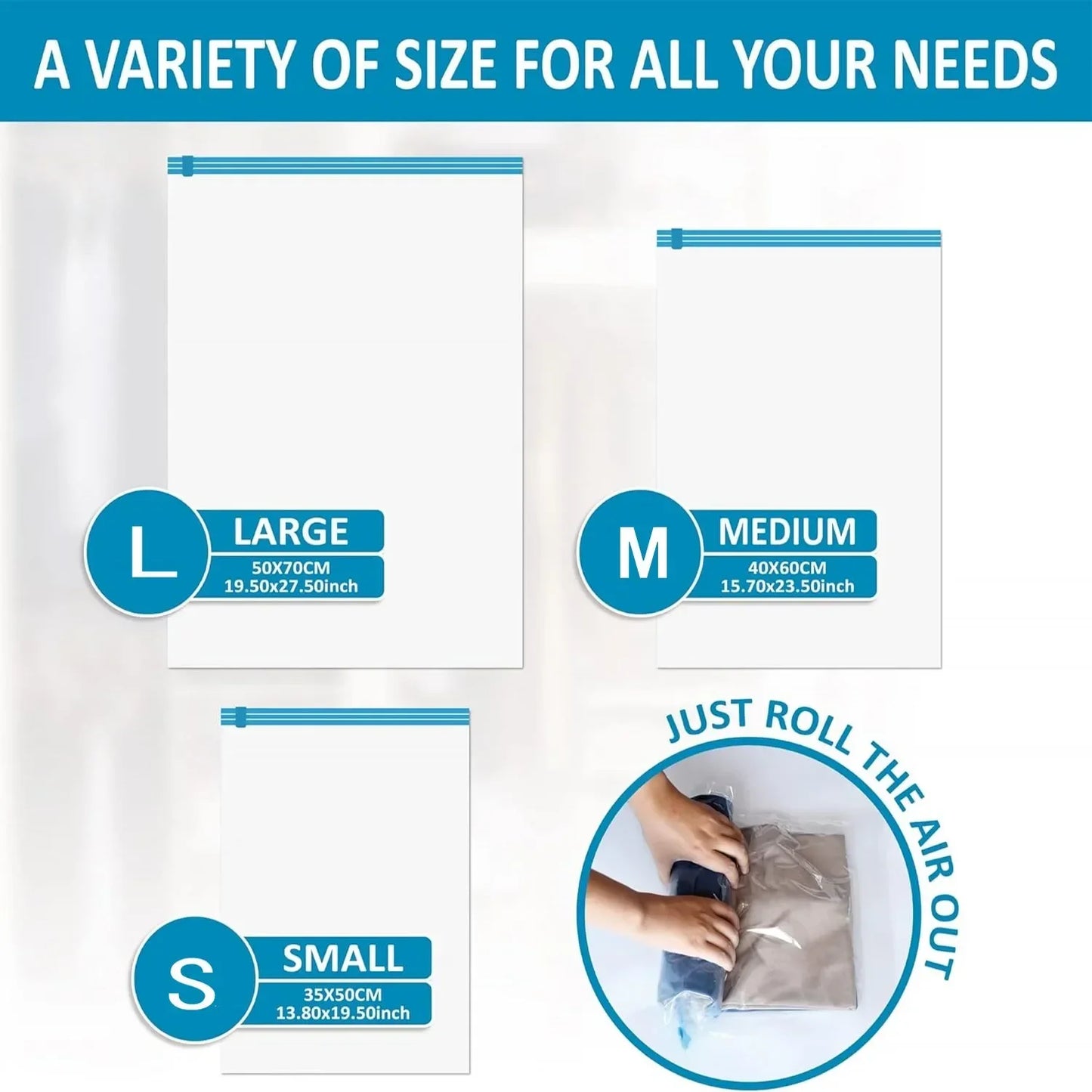 1/3/5pcs Travel Vacuum Storage Bags - Compression Organizer for Clothes, Space - Saving Luggage Packing Essential