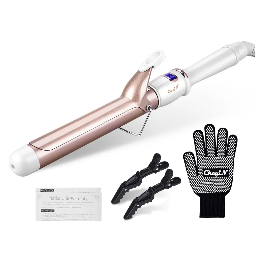 32mm & 38mm Ceramic Electric Hair Curler - Professional Adjustable Temperature Curling Iron, Smooth Frizz-Free Styling Tool
