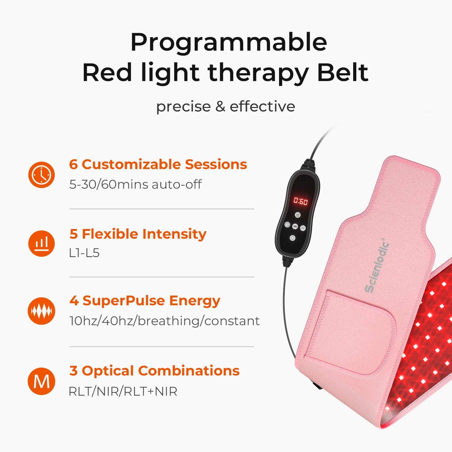 100 LED Red Light Therapy Belt - Infrared Waist Slimming & Pain Relief Device