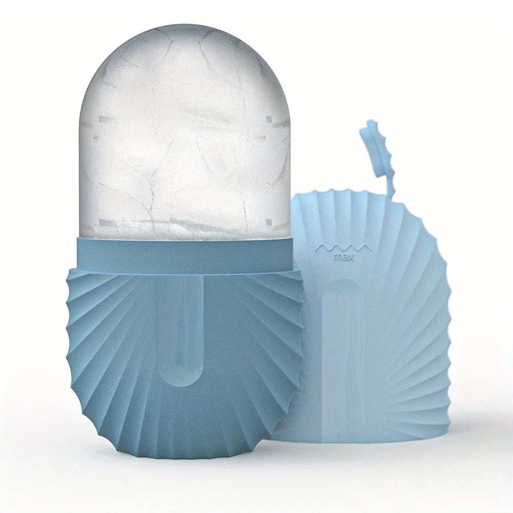 Ice Face Roller Skincare Set - Stainless Steel Facial Roller, Gua Sha Tool & Ice Mold Cube for Puffiness, Lifting, and Glow
