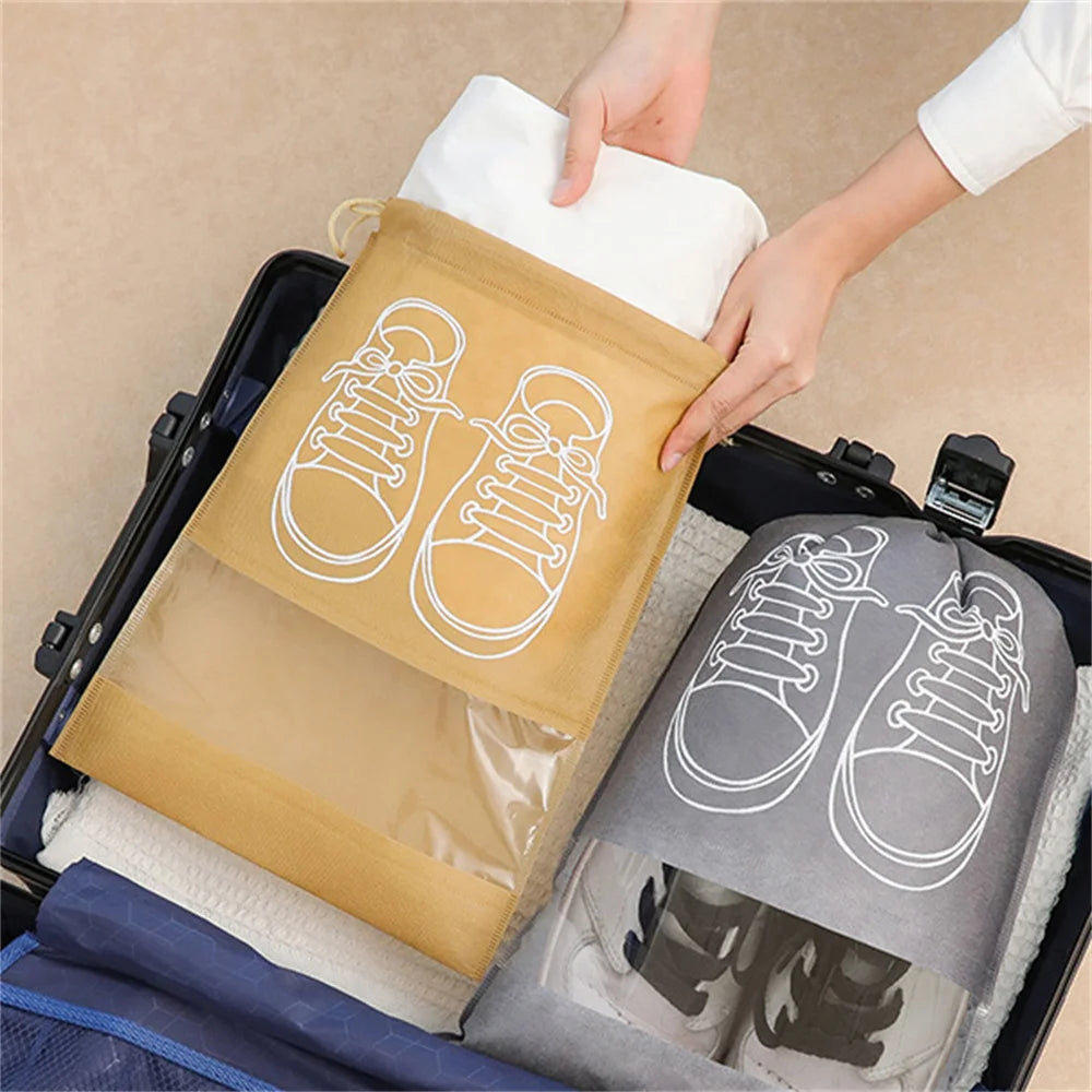 5/10 Pcs Reusable Shoe Storage Bags - Waterproof, Dustproof Travel Organizers for Luggage, Closet & Hanging Use