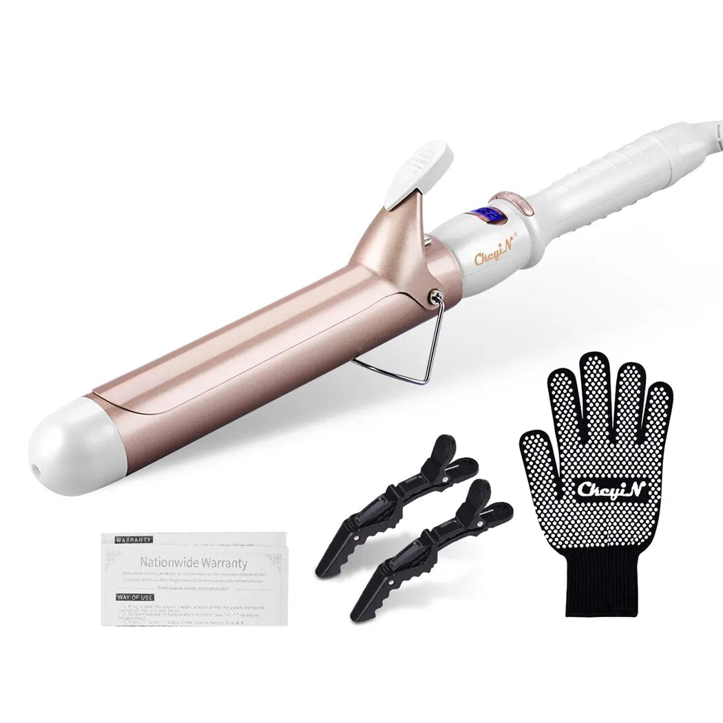 32mm & 38mm Ceramic Electric Hair Curler - Professional Adjustable Temperature Curling Iron, Smooth Frizz-Free Styling Tool