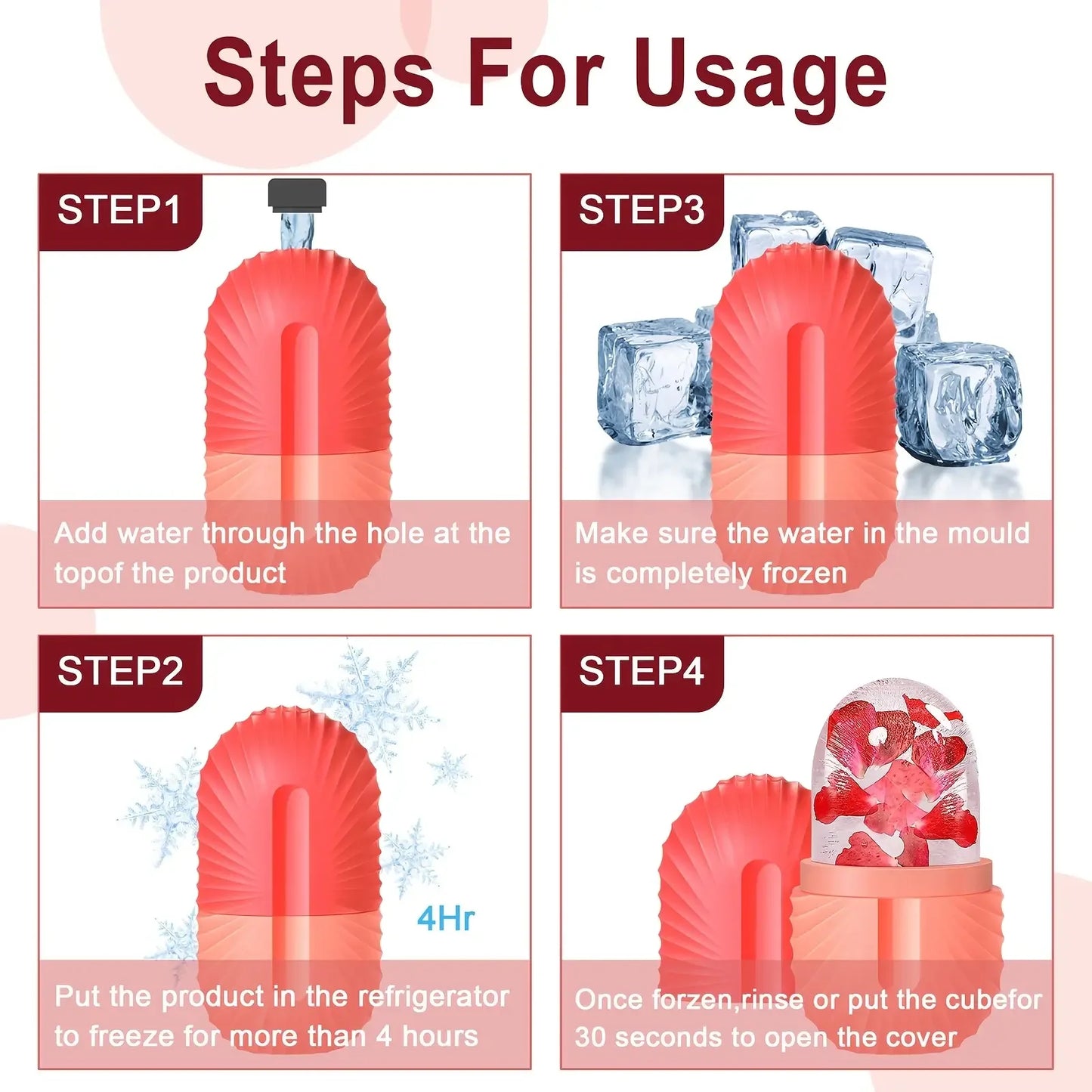 Ice Face Roller Skincare Set - Stainless Steel Facial Roller, Gua Sha Tool & Ice Mold Cube for Puffiness, Lifting, and Glow