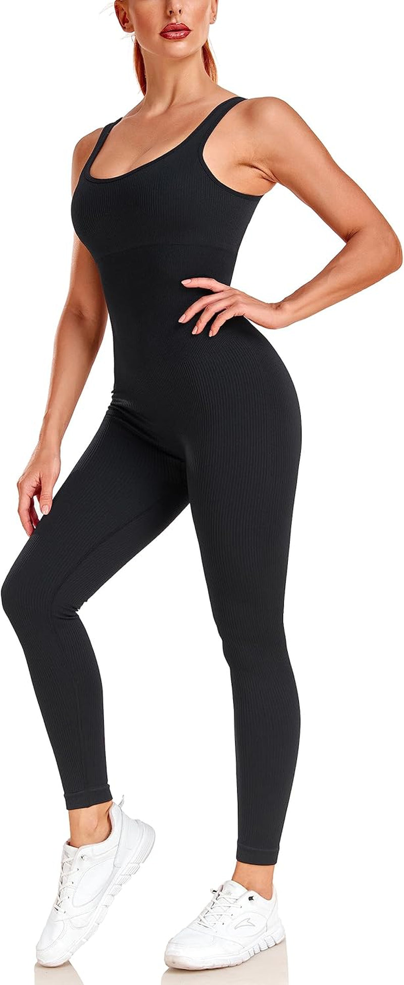 Sculpt & Support Women's One-Piece Jumpsuit with Built-In Bra & Tummy Control