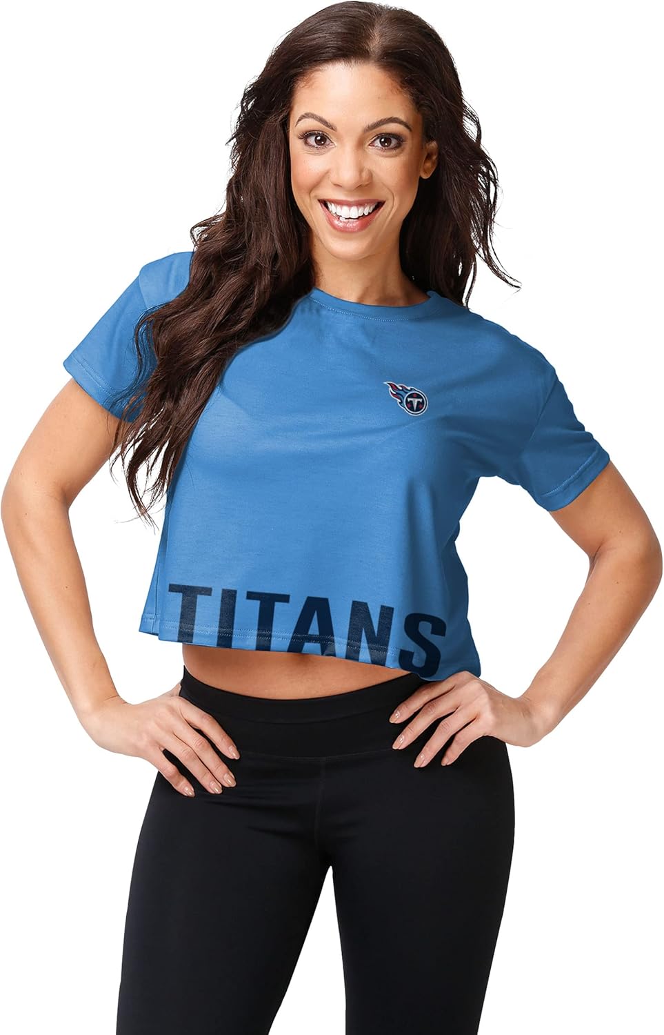Women's NFL Team Logo Ladies Bottom Line Fashion Crop Top Shirt