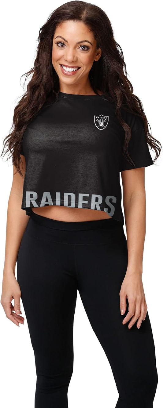 Women's NFL Team Logo Ladies Bottom Line Fashion Crop Top Shirt