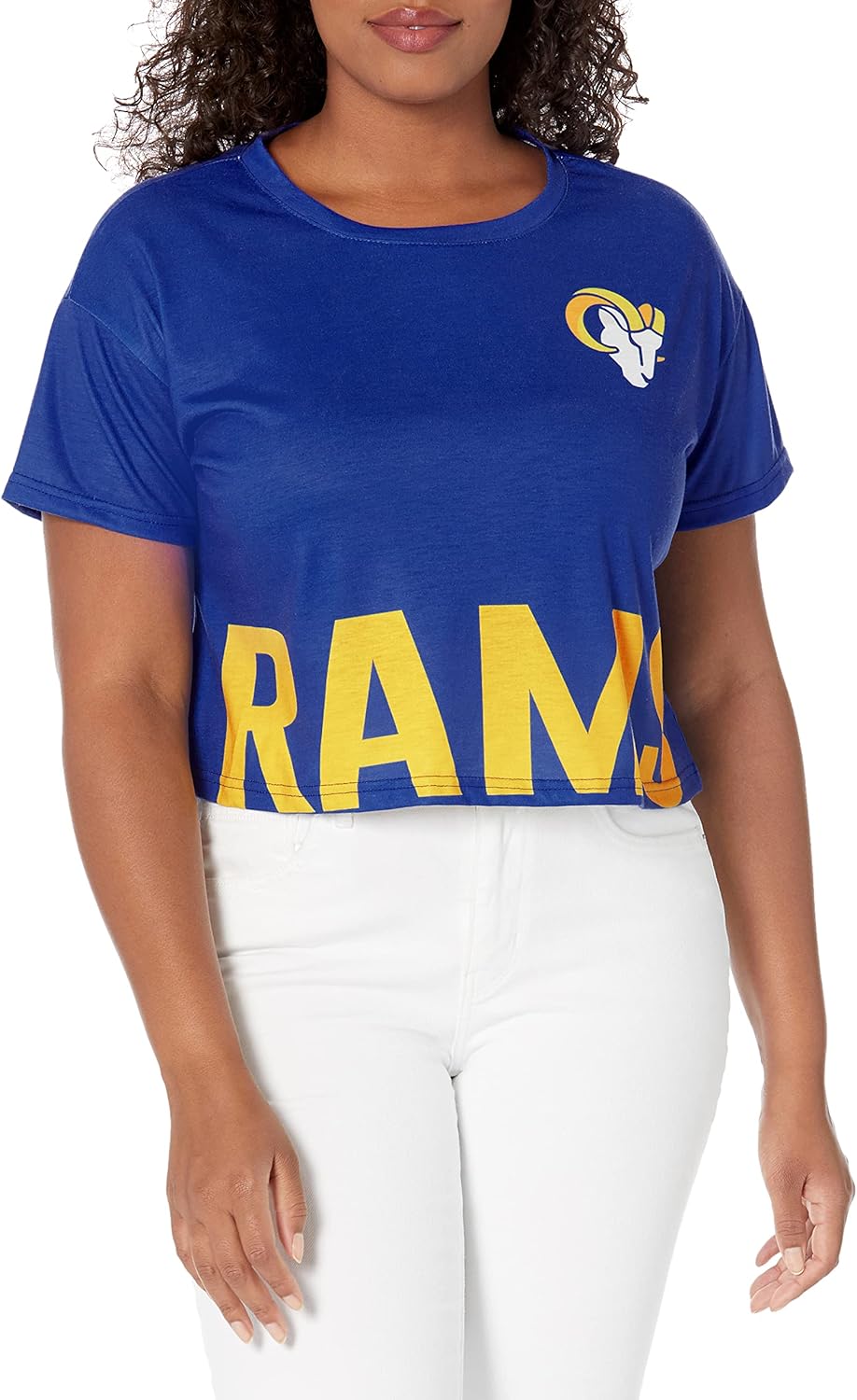 Women's NFL Team Logo Ladies Bottom Line Fashion Crop Top Shirt