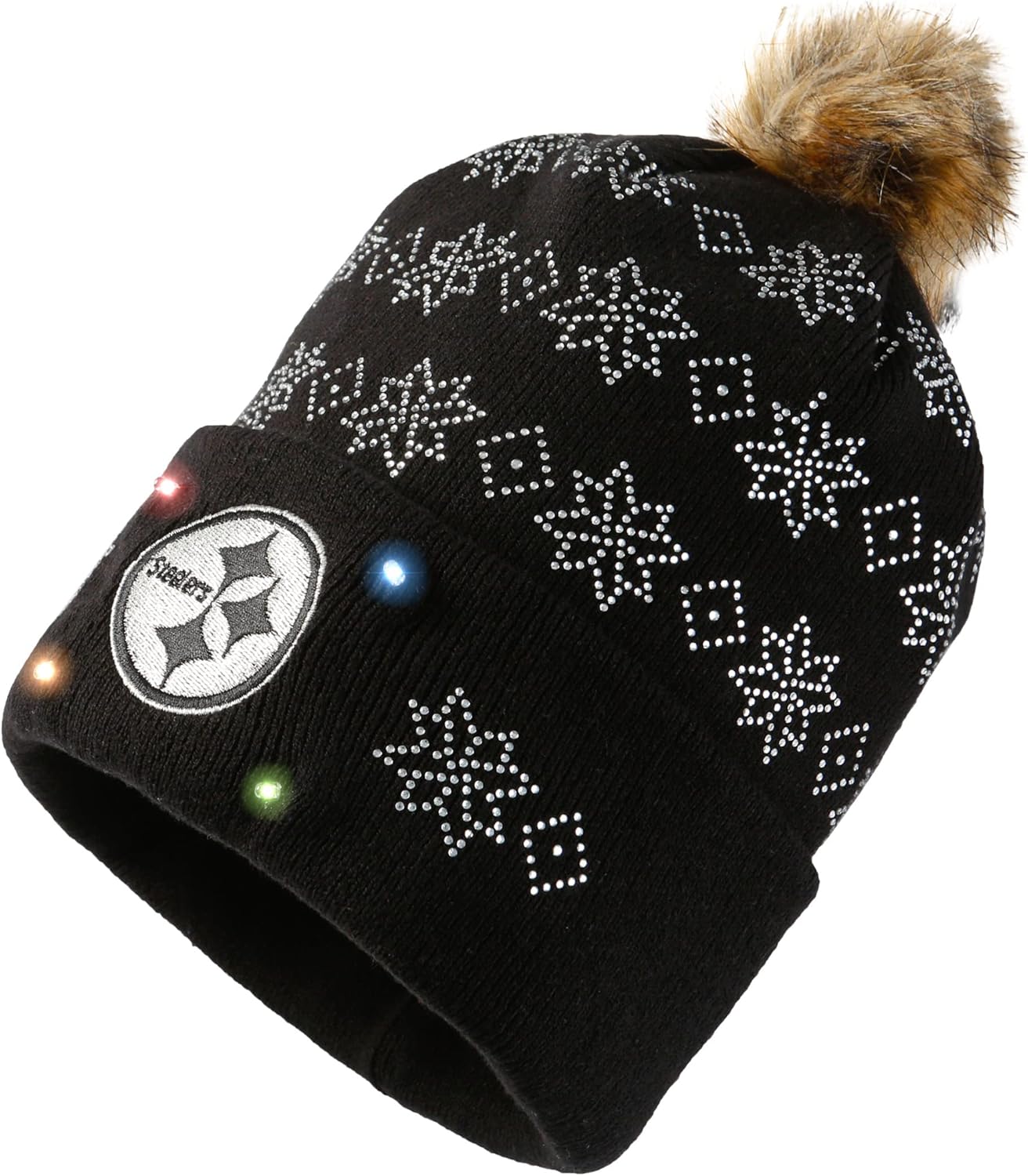 Women's NFL Team Logo Ladies Light up Skull Winter Knit Cap Beanie Hat