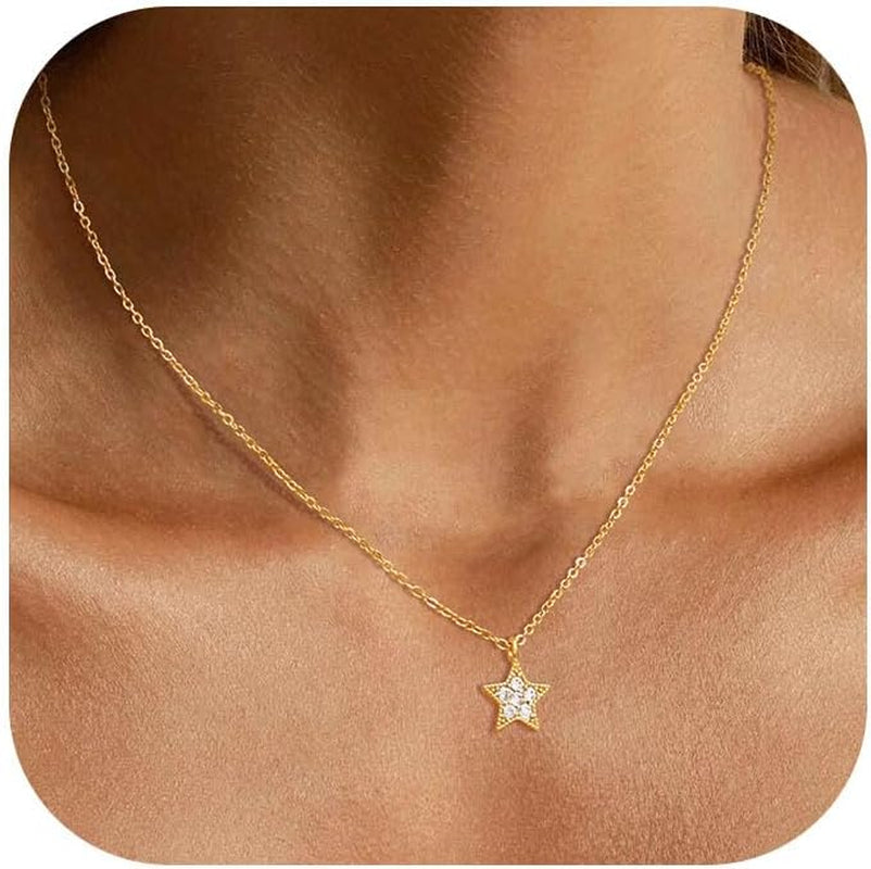 Lariat Gold Necklace for Women, Dainty Long Necklace 14K Gold Plated/Silver Y-Shaped Pendant Necklace Trendy Layered Cz Beaded Chain Drop Necklaces Simple Gold Jewelry for Women Gift