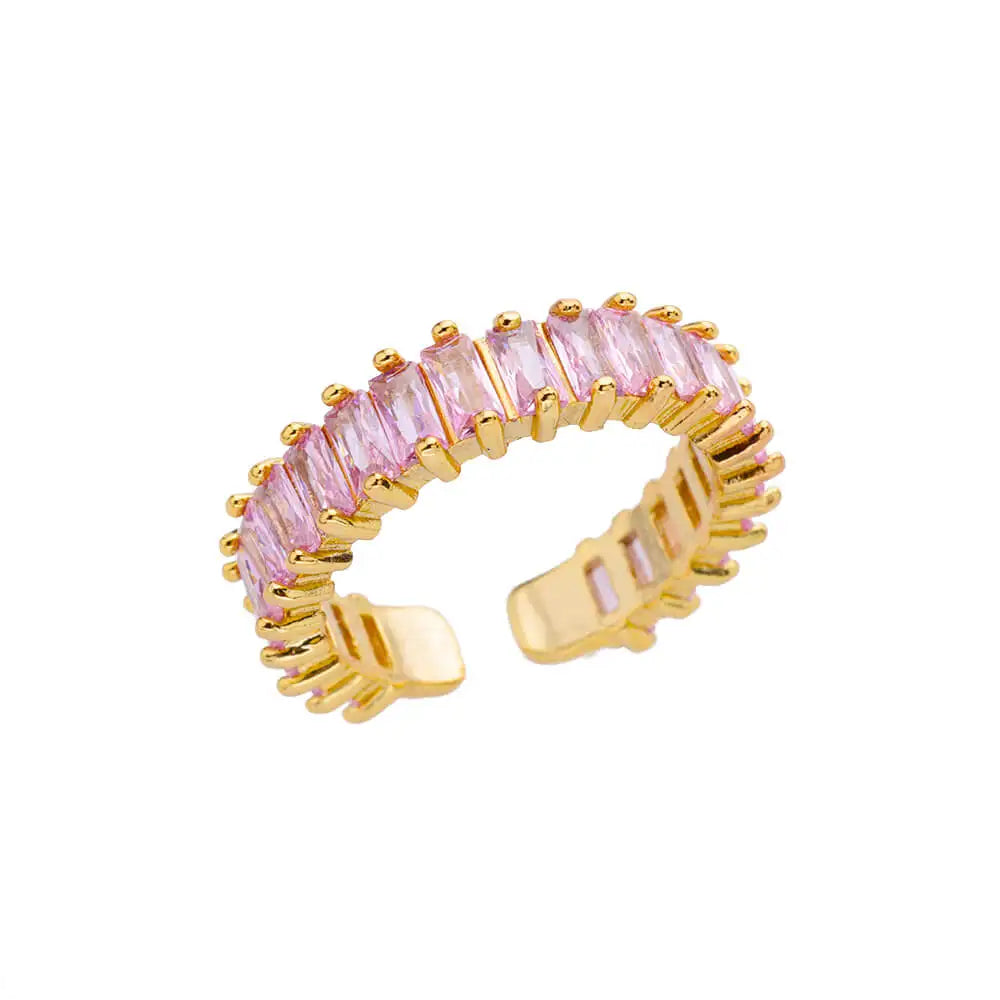 Pink-Gold Tone Rings for Women - Waterproof Stainless Steel Aesthetic Wedding Costume Jewelry