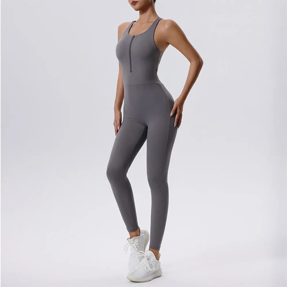 Women's Tracksuit  Zipper Jumpsuits One Piece Workout Clothes