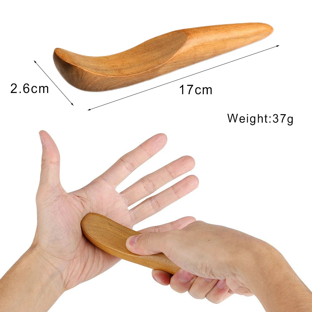 Wood Therapy Massage Tools Set - Wooden Gua Sha Board, Scraper & Massage Roller for Cellulite, Lymphatic Drainage & Muscle Relief