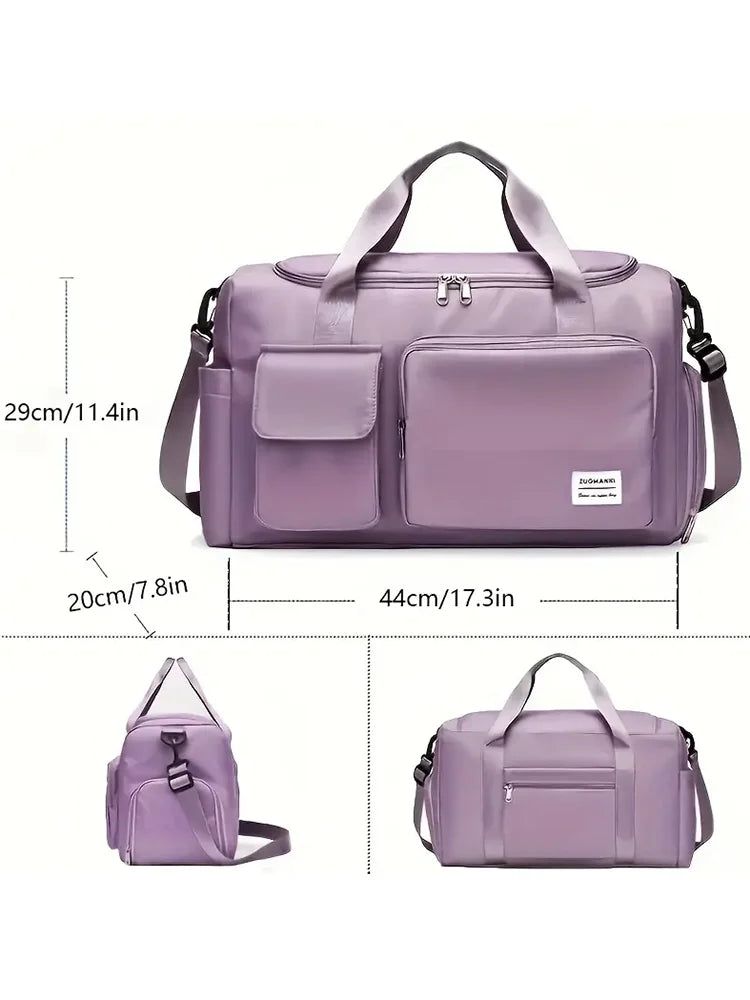 Large Capacity Weekender Travel Bag - Carry-On Duffle with Shoe Compartment for Women, Overnight & Gym Use