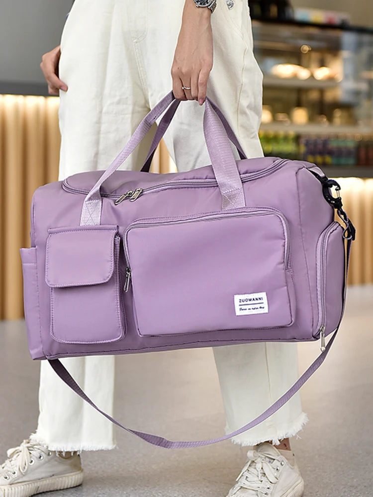 Large Capacity Weekender Travel Bag - Carry-On Duffle with Shoe Compartment for Women, Overnight & Gym Use